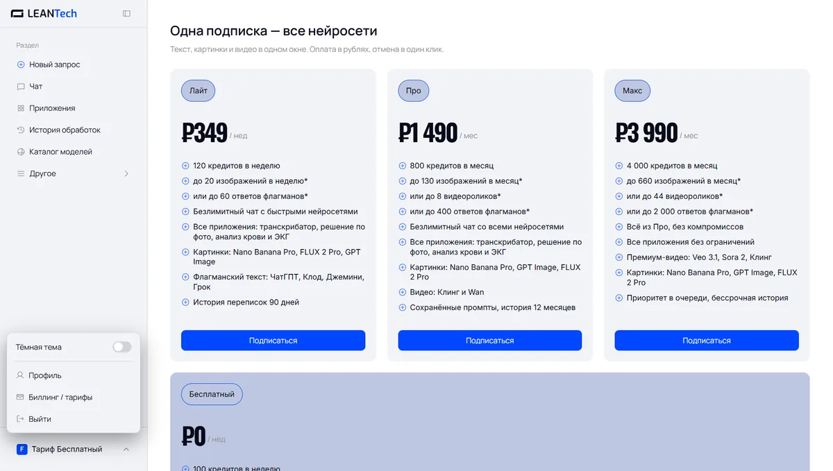 Оплата доступа к Codex картой РФ